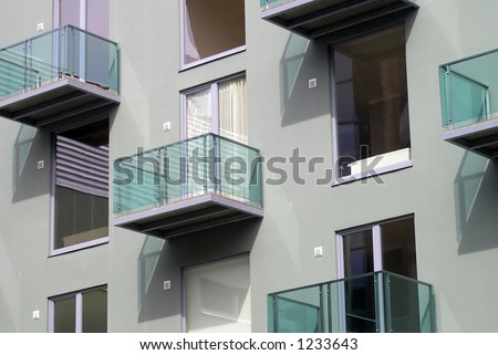 modern block of flats with balconies
