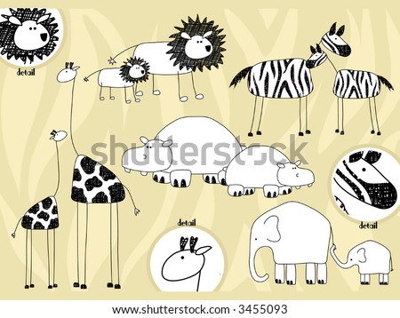 african animals clipart. stock vector : African animals
