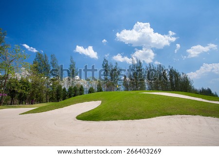 Sand trap at golf course