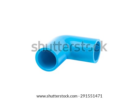 blue pvc pipe connection isolated on white