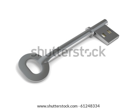 Key with a USB style plug as a concept for security