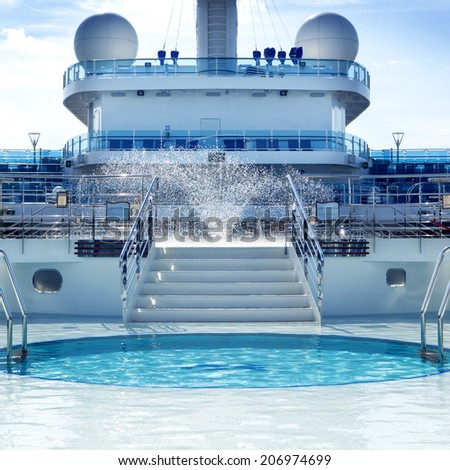 MEDITERRANEAN - July 2:  Pool deck of luxury Princess Cruises ship \