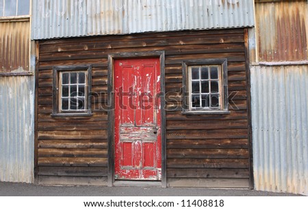 Doorway of 19th Century Gold Rush town store front.  Victoria, Australia.