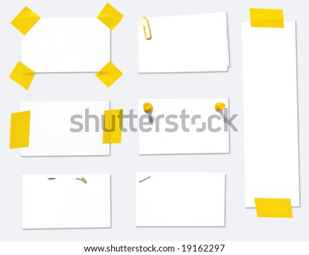 Collection of blank white labels, with clipping path.