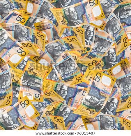 Australian fifty dollar notes make a full-frame wallpaper.