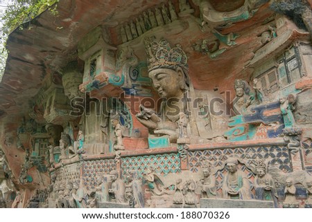 Ancient Buddhist Hillside Rock Carvings, Western Pure Land - Baodingshan, Dazu, China