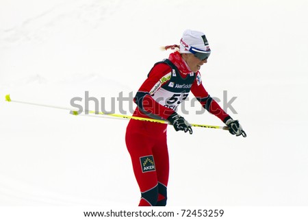 OSLO - FEB 24: FIS Nordic World Ski Championship, Kristin Stormer Steira, Holmenkollen, Oslo February 24, 2011 in Oslo, Norway