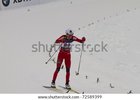 OSLO - FEB 24: FIS Nordic World Ski Championship, Therese Johaug, Holmenkollen, Oslo February 24, 2011 in Oslo, Norway