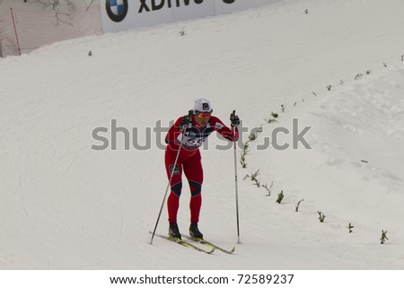 OSLO - FEB 24: FIS Nordic World Ski Championship, Marit Bjoergen, Holmenkollen, Oslo February 24, 2011 in Oslo, Norway