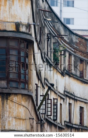 run down old buildings in Kunming, China