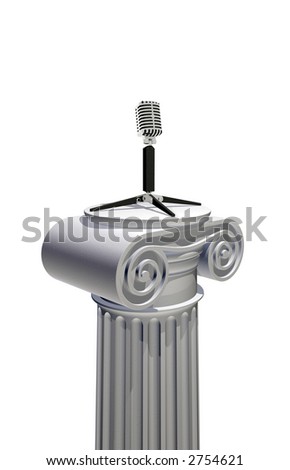  Fashioned Microphone on Stock Photo   Old Fashioned Model Of Chrome Microphone Standing On The