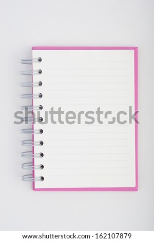 Open Purple notebook for text and background
