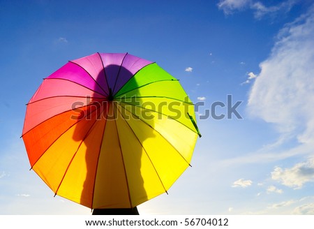 Shadow multicolor umbrella woman