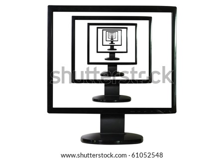 Infinity LCD monitor isolated on white
