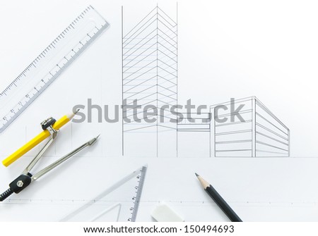 compass and stationary on two point perspective plan compass and stationary on two point perspective plan