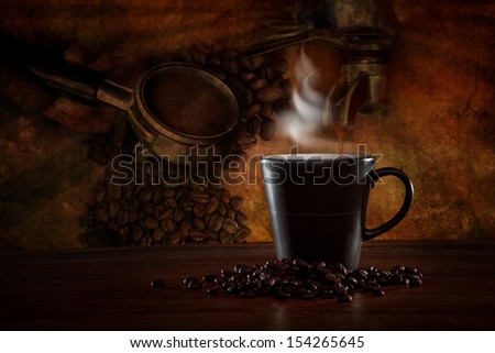 coffee scene with coffee making equipment  use for multipurpose