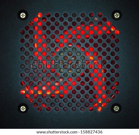 air blower port in cpu case with red led light use for multipurpose background