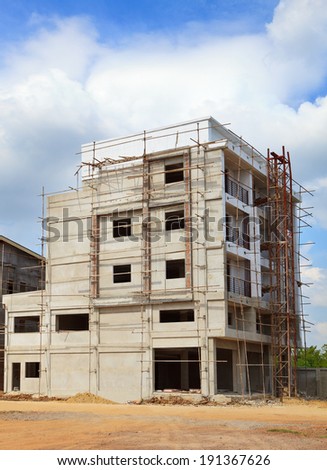 structure of building construction use for construction industry and land management business ,real estate theme