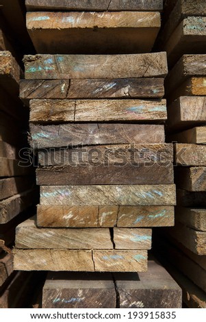 close up pile wood texture stack in factory use for material object construction and multipurpose