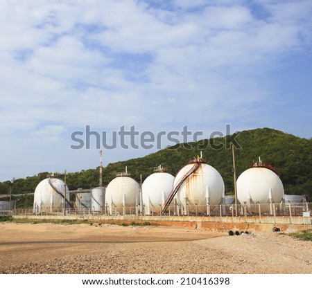 lpg gas tank storage in petrochemical heavy industry estate use for fuel power and energy topic