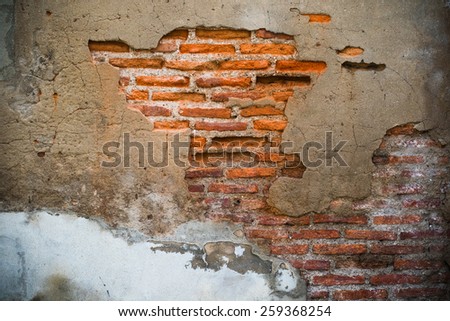 old and damage brick wall use as abstract background ,backdrop and multipurpose texture