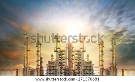 exterior tube of petrochemical plant and oil refinery for produce industrial material in heavy petroleum industry estate against beautiful sun light sky