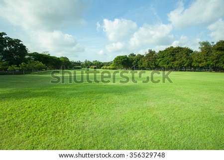 green grass field of public park