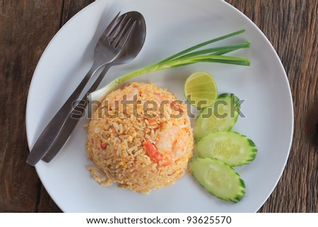 thai fried rice which fresh water shrimp