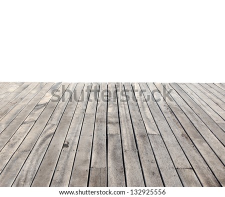 Empty Wooden Floor Isolated On White