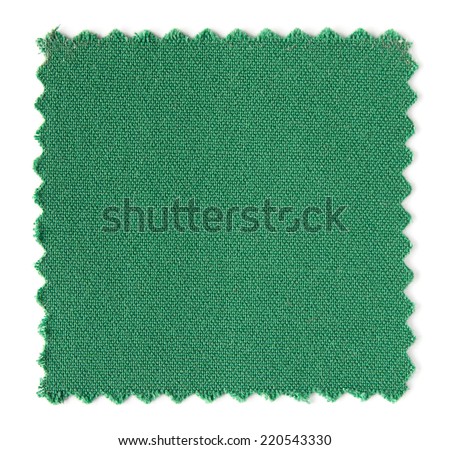 green fabric swatch samples isolated on white background