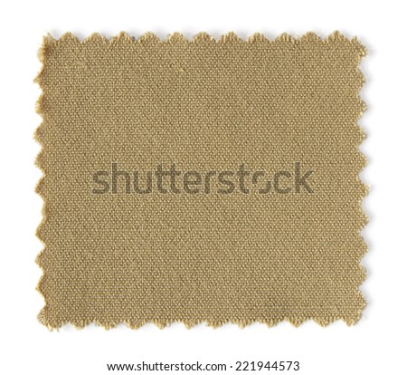 brown fabric swatch samples isolated on white background