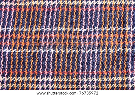 colorful cotton fabric with Hand woven background , detail