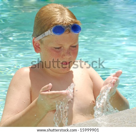 Young Teen Girl Swimming Pool