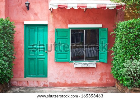 Door and window exterior Europe Style old House