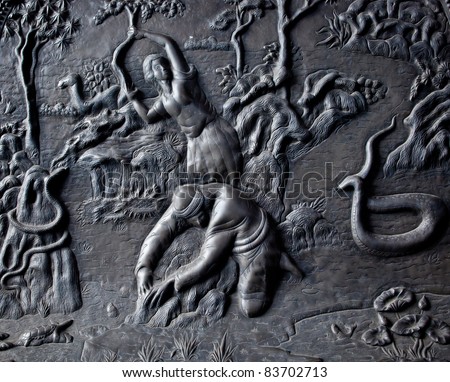 Adam and Eve silver carve art