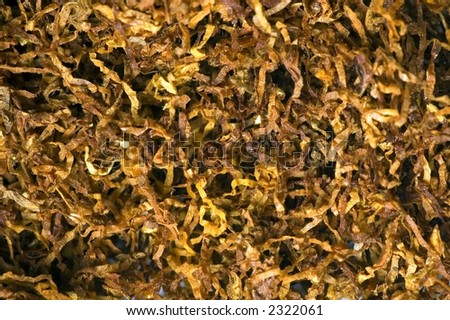 close up of tabacco, used to roll cigarettes