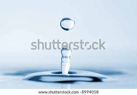 isolated water droplet and tower of water