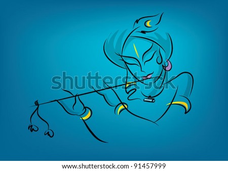 Logo Design Sketches on Lord Krishna Stock Vector 91457999   Shutterstock