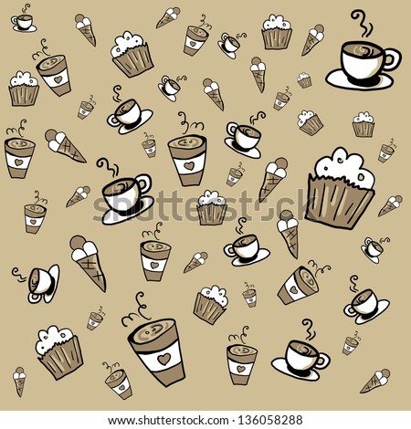 Doodle background coffee