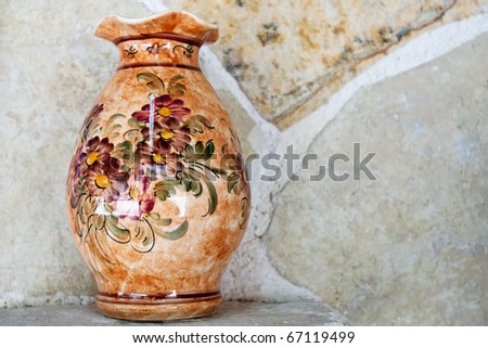 Greek Vase Near Wall