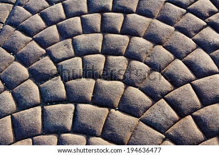 Arc Shaped Pattern of Paver Stones Earth Tone