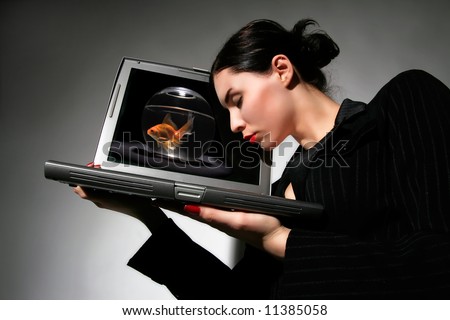 Lady with notebook in hand with dream wall paper