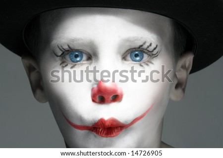 clowning makeup. portrait of make up clown