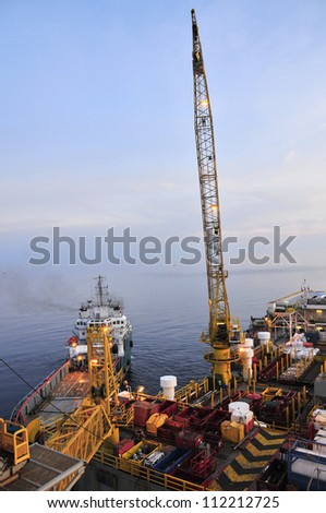Oil Rig and Ship