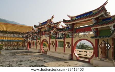 Chinese Temple Doorways, Kek Lok Si Temple, Penang, Malaysia