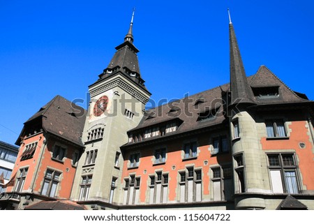Old swiss style building, Geneva, Switzerland