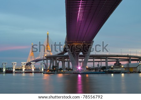 Bridge Circle at night in Thailand