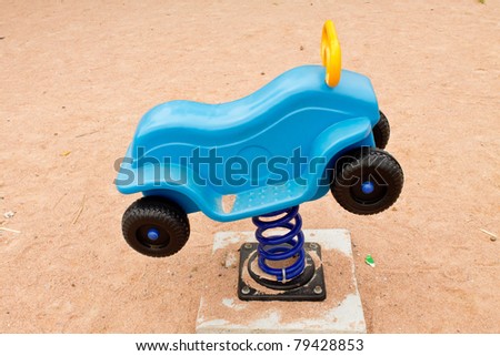 The blue car is a car dock and play