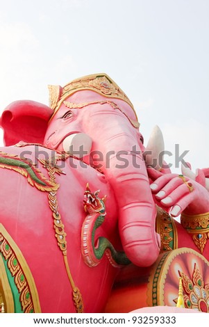 The image of Ganesh pink Wat Samarn, Chachoengsao,Thailand.