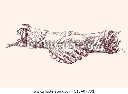 Handshake. Hand drawn sketch